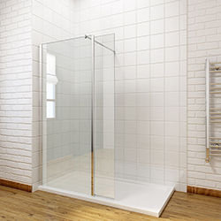 SALLY F002 Wetroom Shower Glass Panel with Swing Panel