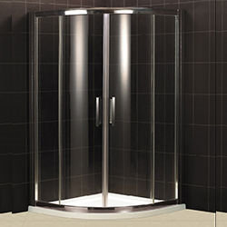 SALLY B009 Two Sliding Doors Polished Aluminum Frame Bathroom Shower Enclosure